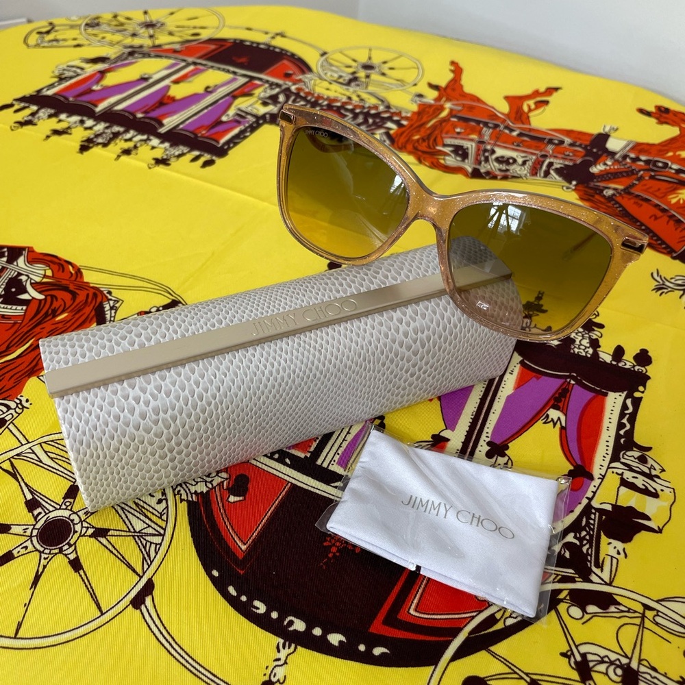 Jimmy Choo Tan Sunglasses with Case